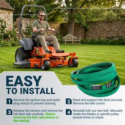 [Grip120] 522811301 Deck Belt for 52" Husqvarna MZ52 MZT52 MZT 52 BF MZ5226BF Dixon RedMax Zero-Turn Mowers - Replaces 522811301 Mower Belt | 148.5" x 5/8" thumbnail 9
