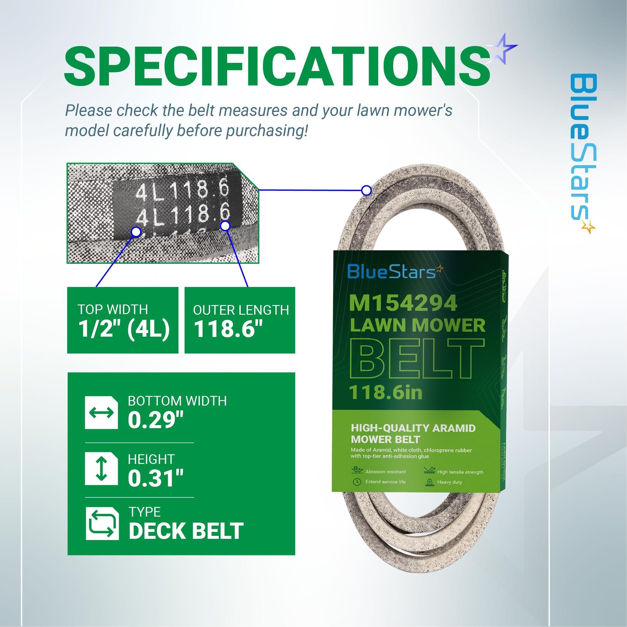 M154294 Deck Belt - Compatible with John Deere 42" Z225 Z235 EzTrak Zero-Turn Mowers with 42" Mower Deck | 1/2" x 118.6" image 1