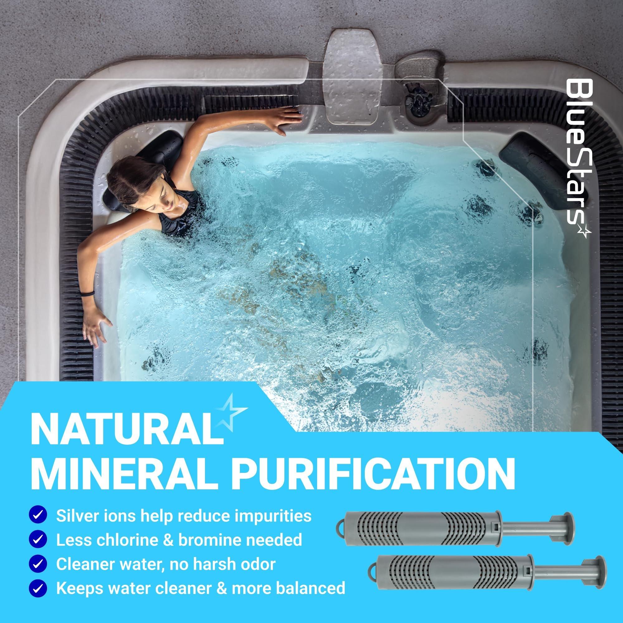 Hot Tub Silver Ion Cartridge - Mineral Sticks for Hot Springs Spa, Spa Silver Ion Ag+ Cartridge, Freshwater Mineral Sanitizer Keep Water Crystal-Clear for 4 Months | Pack of 2 image 5