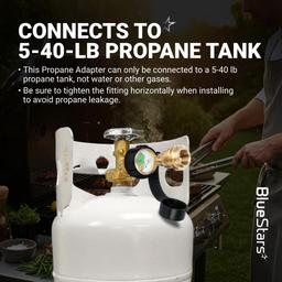 Propane Tank Gauge Level Indicator for 5-40lb Tanks with QCC1/Type Connection for RV Camper, Cylinder, BBQ Gas Grill, Heater, Fire Pit thumbnail 4