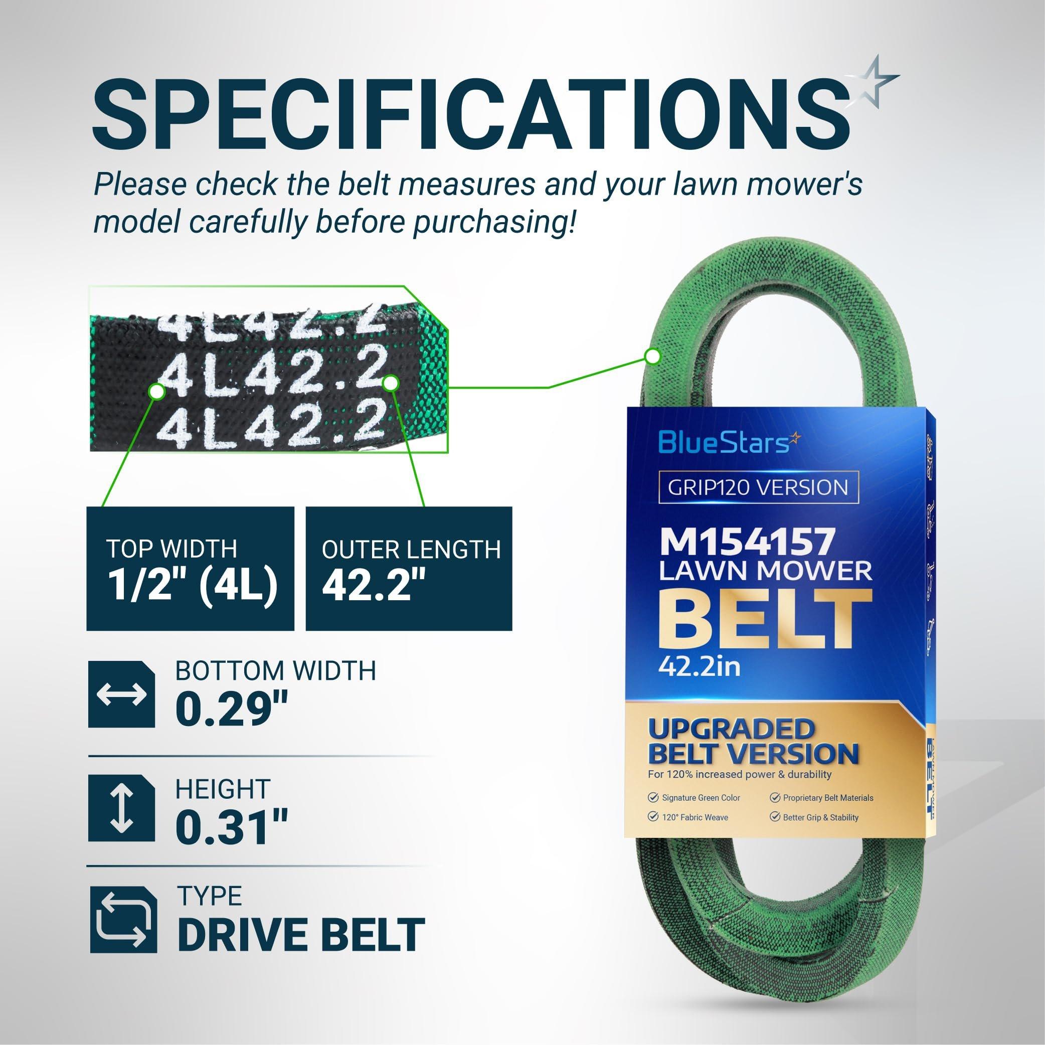 [Grip120] M154157 Drive Belt for John Deere EZtrak Z425 Z445 Z465 Zero Turn Mowers - Traction Drive V-Belt Replacement | 1/2" x 42.2" image 1