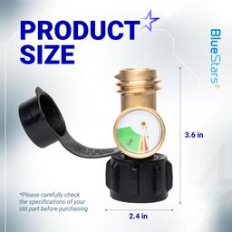 Propane Tank Gauge Level Indicator for 5-40lb Tanks with QCC1/Type Connection for RV Camper, Cylinder, BBQ Gas Grill, Heater, Fire Pit thumbnail 2