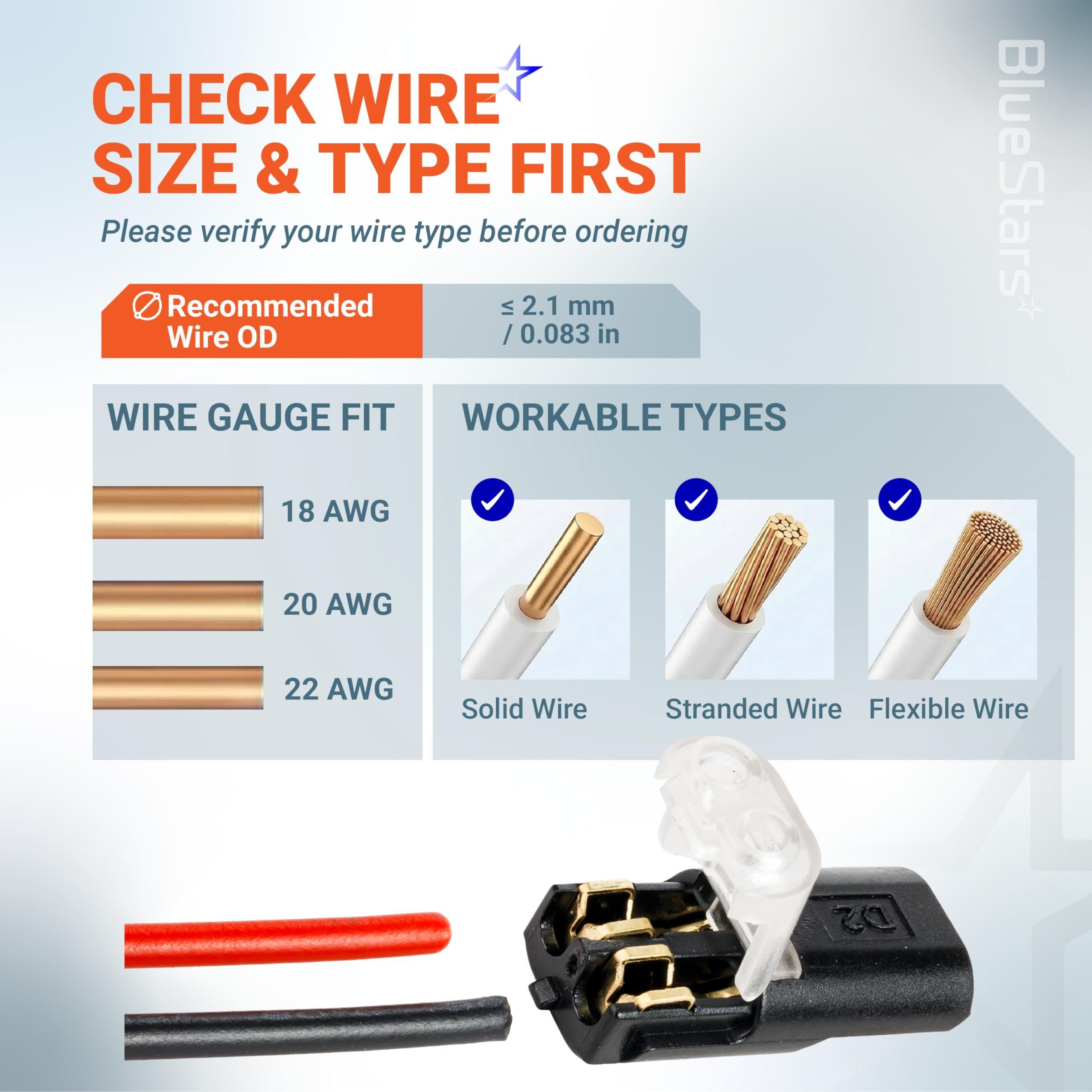 2 Pin Double Wire Plug-in Connectors with Locking Buckle, 18-22 AWG Low Voltage Quick Wire Splice Connectors | Pack of 100 image 4
