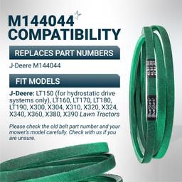 [Grip120] M144044 Drive Belt for John Deere X300 X304 X310 X320 X324 X340 X360 X380 X390, LT150 LT160 LT170 LT180 LT190 Lawn Tractors, Traction Belt | 1/2" x 91.02" thumbnail 5