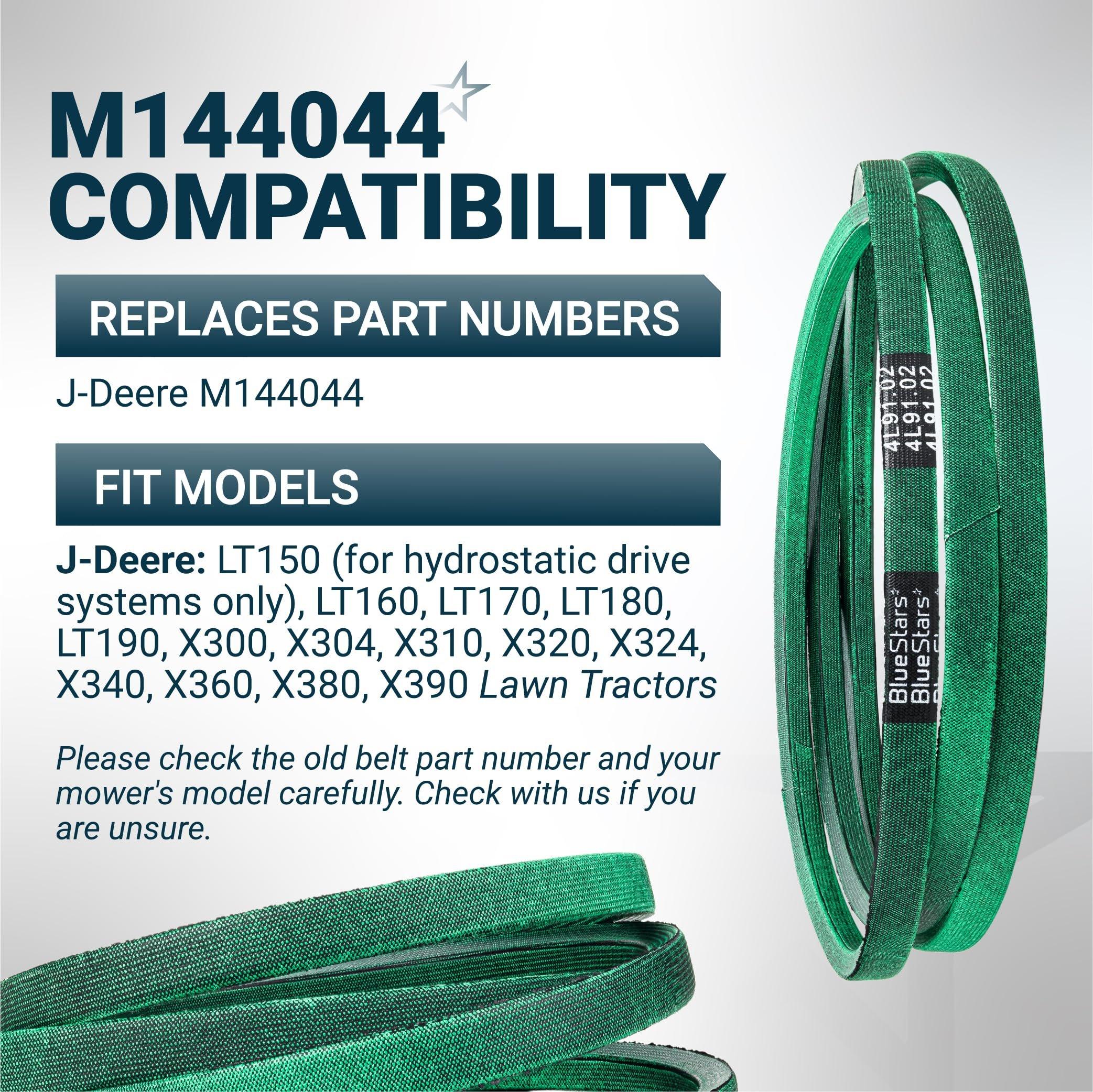 [Grip120] M144044 Drive Belt for John Deere X300 X304 X310 X320 X324 X340 X360 X380 X390, LT150 LT160 LT170 LT180 LT190 Lawn Tractors, Traction Belt | 1/2" x 91.02" image 5