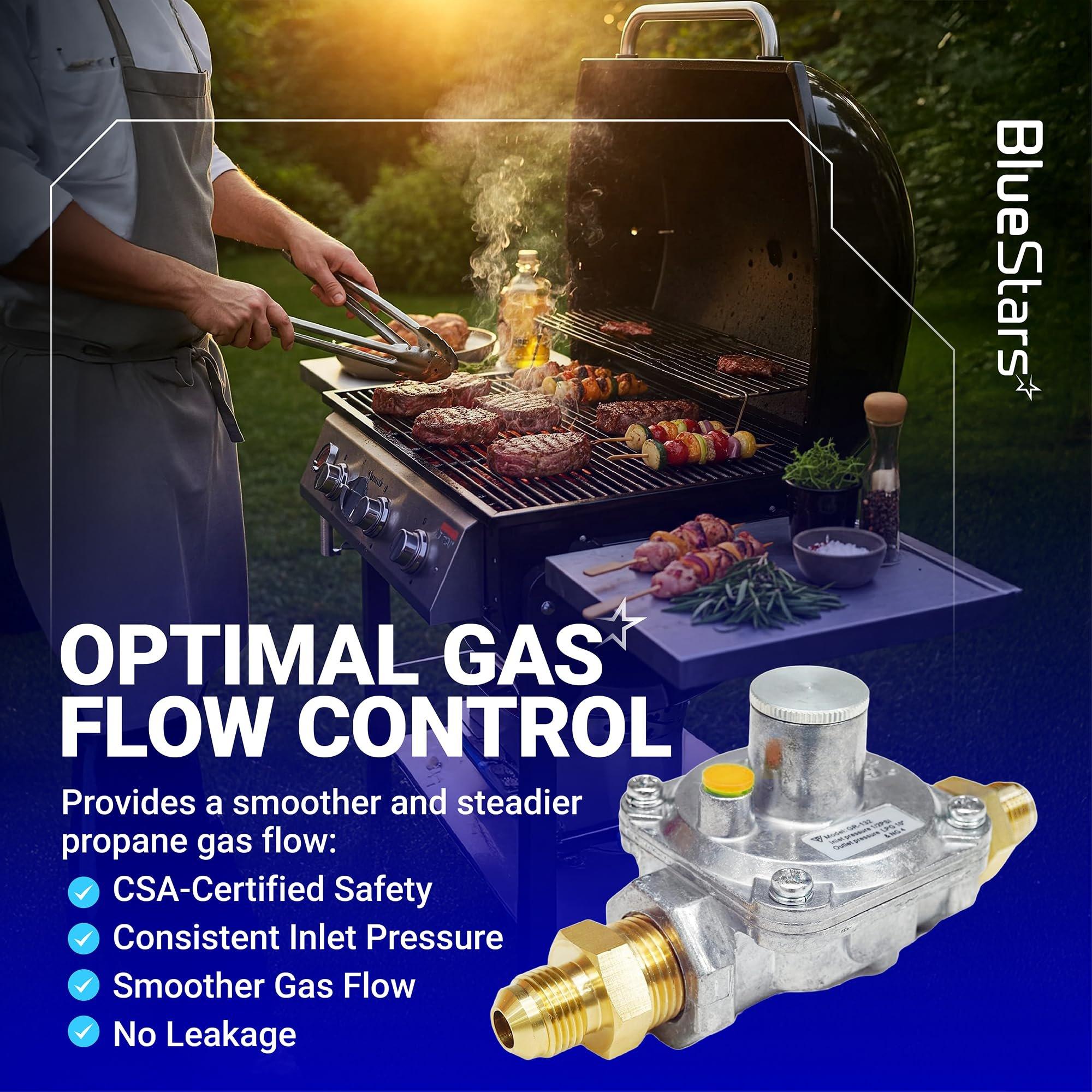 1/2" Gas Pressure Regulator, Adjustable Natural Gas and Liquefied Interchange Pressure Regulator with 2 Brass 1/2" NPT Conversion Adapters for NG/LPG Applications Grill, Heater, Oven, Stove image 8