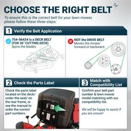[Grip120] 754-06434 Deck Belt for 36" Deck Troy Bilt 36 Pony 36T Pony 36B Craftsman T85 T100 - Replaces CMXGZAM501100 490-501-M100 | 1/2”x79.4 thumbnail 6