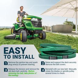 [Grip120] 5023256 Deck Belt for Snapper 355Z 360Z 400Z, Simplicity ZT2050 ZT3000 Champion, Ferris Mowers, Blade Drive Belt - Replaces John Deere M152398 5023256SM | 1/2" x 151" thumbnail 9