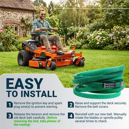 [Upgraded Grip120] BlueStars 7200523 Deck Belt - for 42 Inch Ariens 07200523 Ikon-X Ikon XD XL | 42" Gravely ZT42 ZTX42 ZTXL42 Lawn Mower - Replaces Toro 93-3884 Mower Belt Aramid Cord 130" x 1/2" thumbnail 9