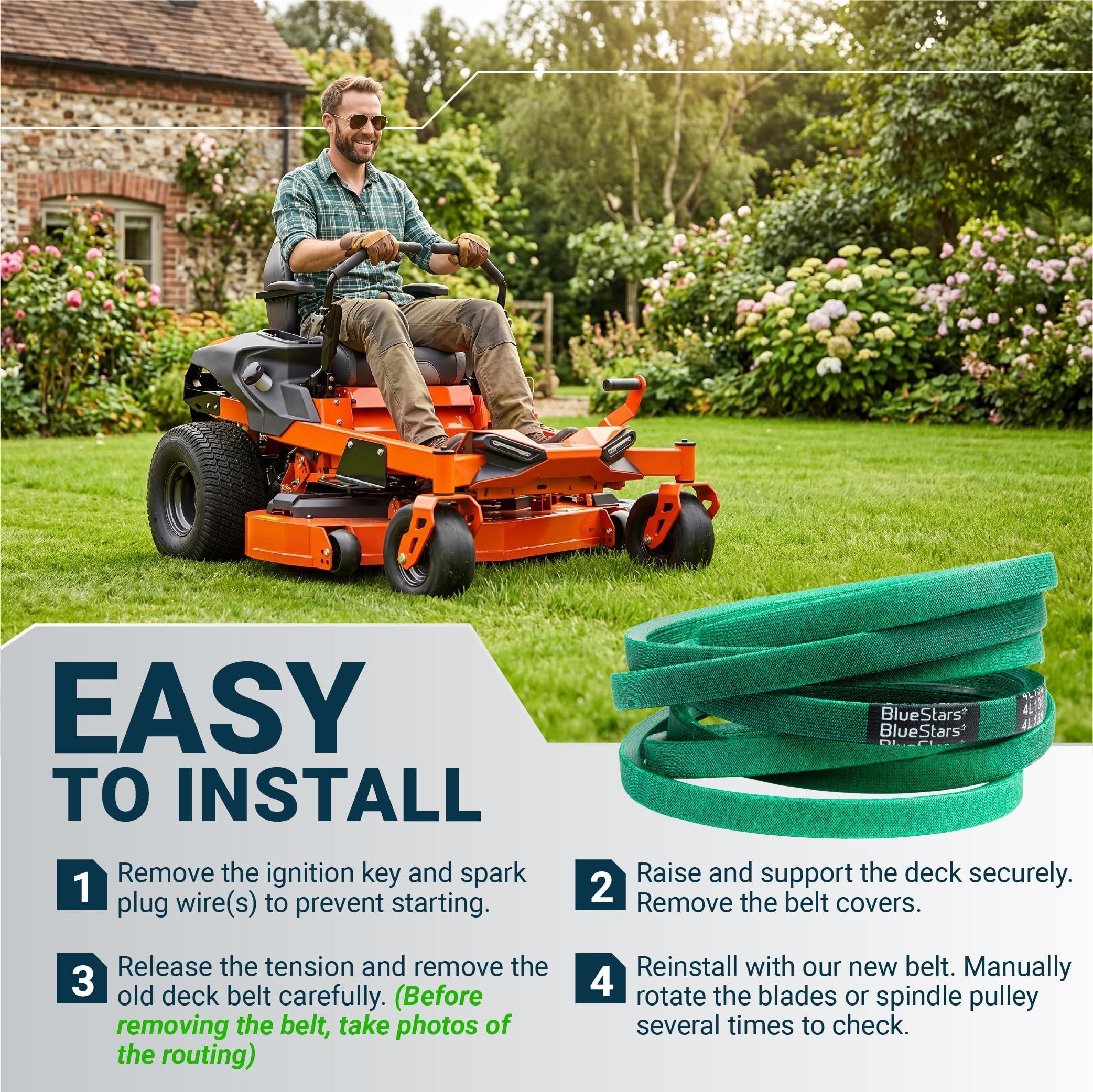 [Upgraded Grip120] BlueStars 7200523 Deck Belt - for 42 Inch Ariens 07200523 Ikon-X Ikon XD XL | 42" Gravely ZT42 ZTX42 ZTXL42 Lawn Mower - Replaces Toro 93-3884 Mower Belt Aramid Cord 130" x 1/2" image 9