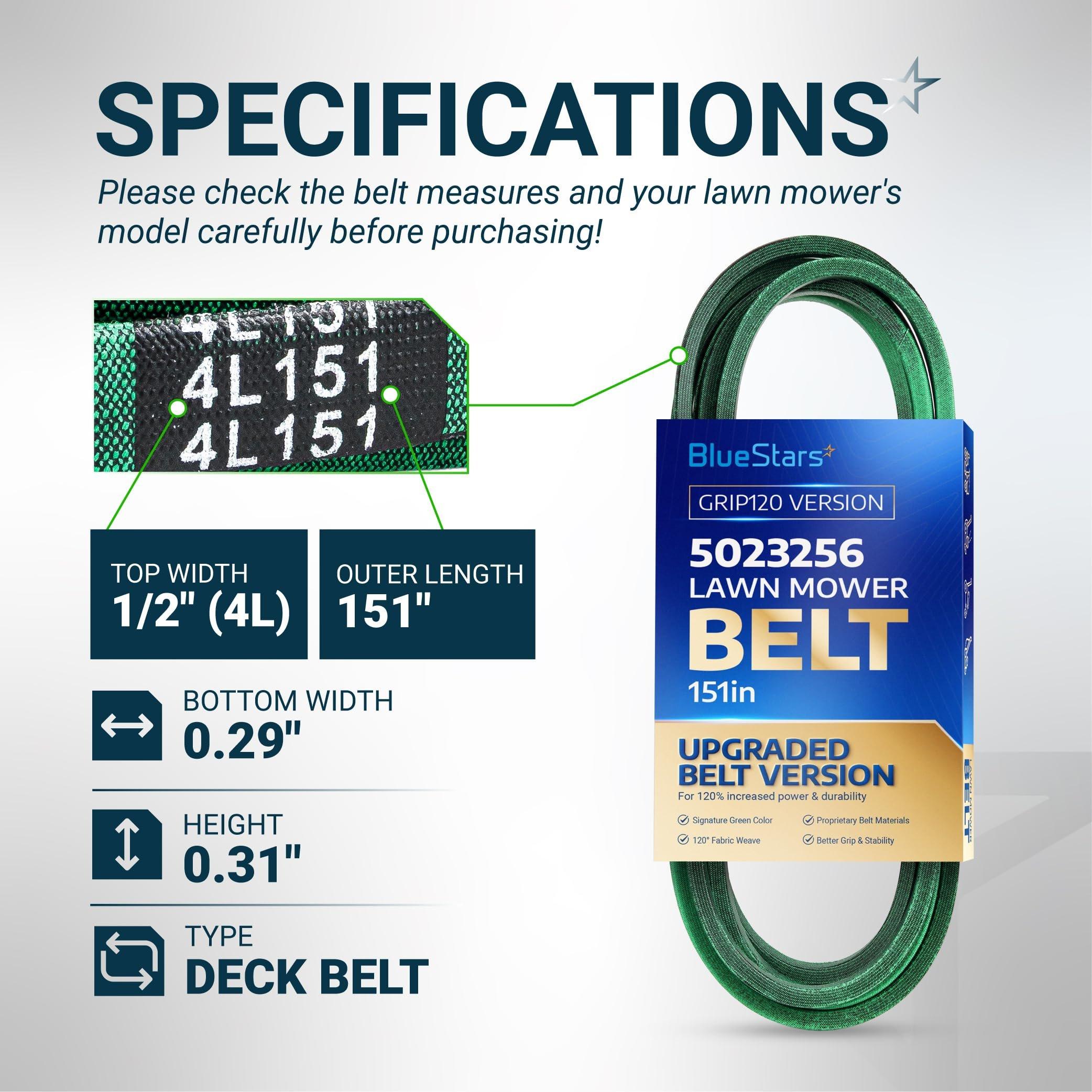 [Grip120] 5023256 Deck Belt for Snapper 355Z 360Z 400Z, Simplicity ZT2050 ZT3000 Champion, Ferris Mowers, Blade Drive Belt - Replaces John Deere M152398 5023256SM | 1/2" x 151" image 1