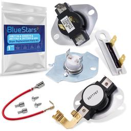 3387134 Cycling Thermostat 3392519 Dryer Thermal Fuse 3977393 Thermal Cut-off Switch 3977767 High-limit and Wire Thermostat Kit - Compatible with Whirlpool Kenmore Maytag Dryers thumbnail 0