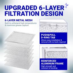WB06X10608 5304464105 Microwave Grease Filter 5 x 7-5/8 inch Replacement - Compatible with Frigi.daire GE Microwaves - Replaces 5304478913 5304517871 PS12585760 - 2-Pack thumbnail 3