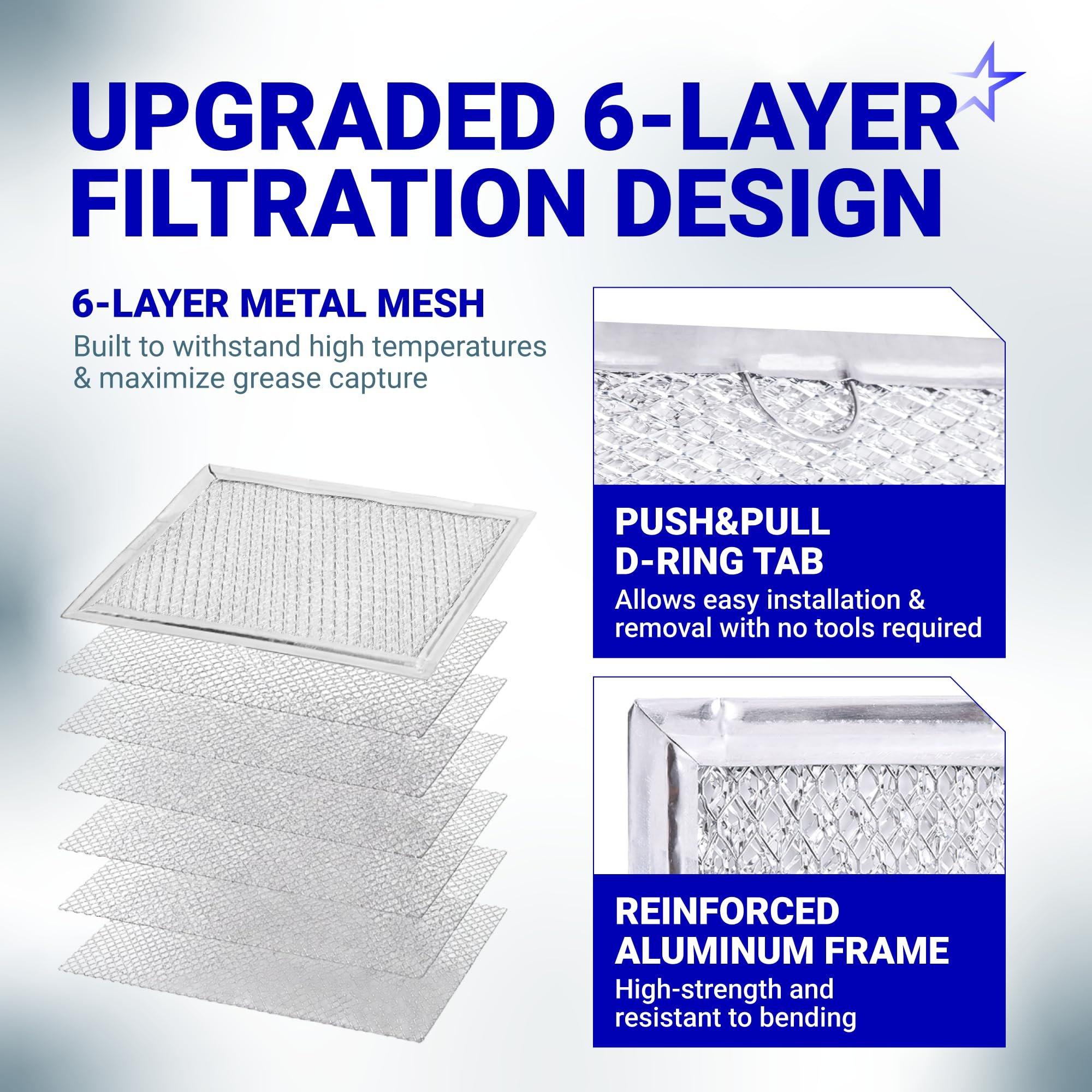 WB06X10608 5304464105 Microwave Grease Filter 5 x 7-5/8 inch Replacement - Compatible with Frigi.daire GE Microwaves - Replaces 5304478913 5304517871 PS12585760 - 2-Pack image 3
