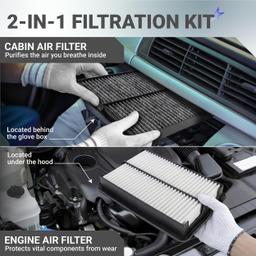 CA11259 Engine Air Filter & KD45-61-J6X Cabin Air Filter Kit for Mazda 3/3 Sport 2014-2018, Mazda 6 2014-2021, CX-5 2013-2025 - Replaces PE07-13-3A0A, CF11811 thumbnail 3