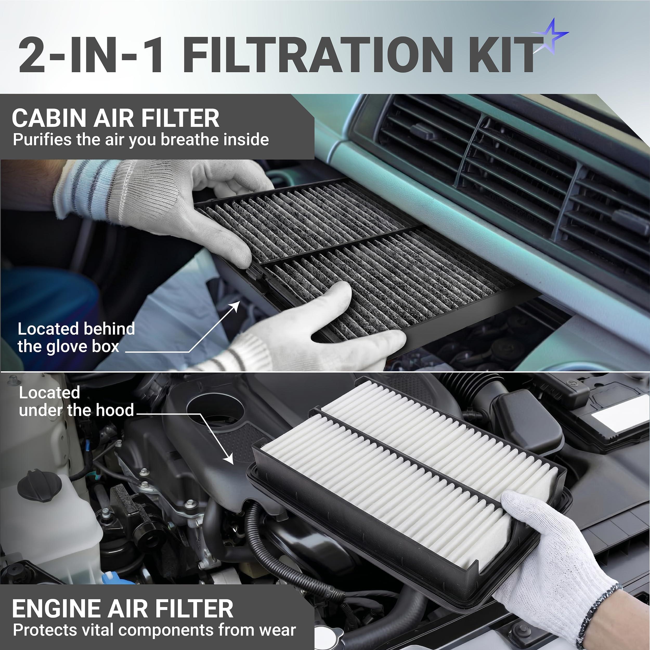 CA11259 Engine Air Filter & KD45-61-J6X Cabin Air Filter Kit for Mazda 3/3 Sport 2014-2018, Mazda 6 2014-2021, CX-5 2013-2025 - Replaces PE07-13-3A0A, CF11811 image 3