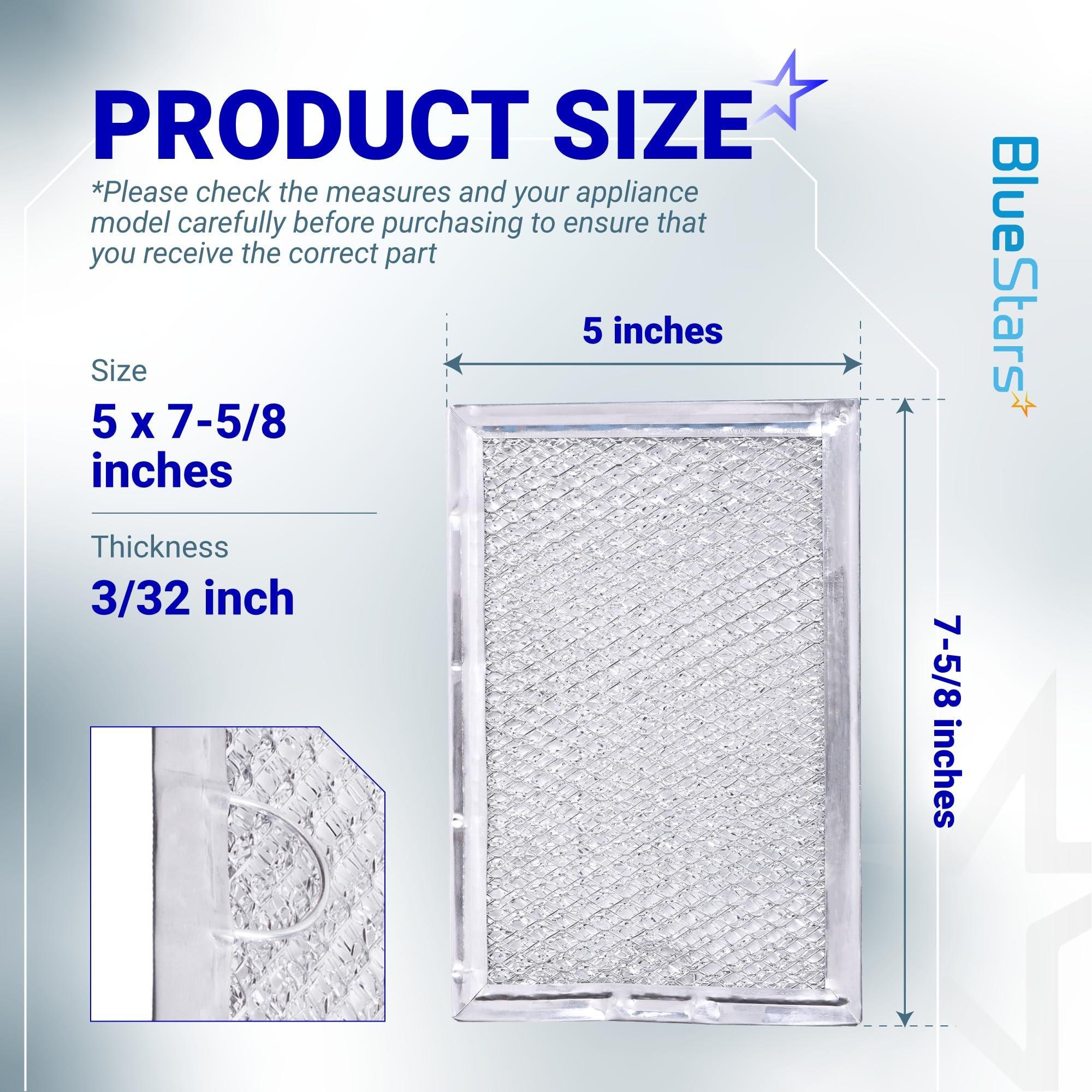 WB06X10608 5304464105 Microwave Grease Filter 5 x 7-5/8 inch Replacement - Compatible with Frigi.daire GE Microwaves - Replaces 5304478913 5304517871 PS12585760 - 2-Pack image 1