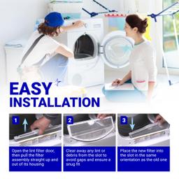 2-Pack WE03X23881 Dryer Lint Filter Replacement for GE Hotpoint Dryers GTD42EASJ2WW GTD33EASK0WW - Replaces PS11763056 4476390 Stainless Steel Screen with Cleaning Brushes thumbnail 4