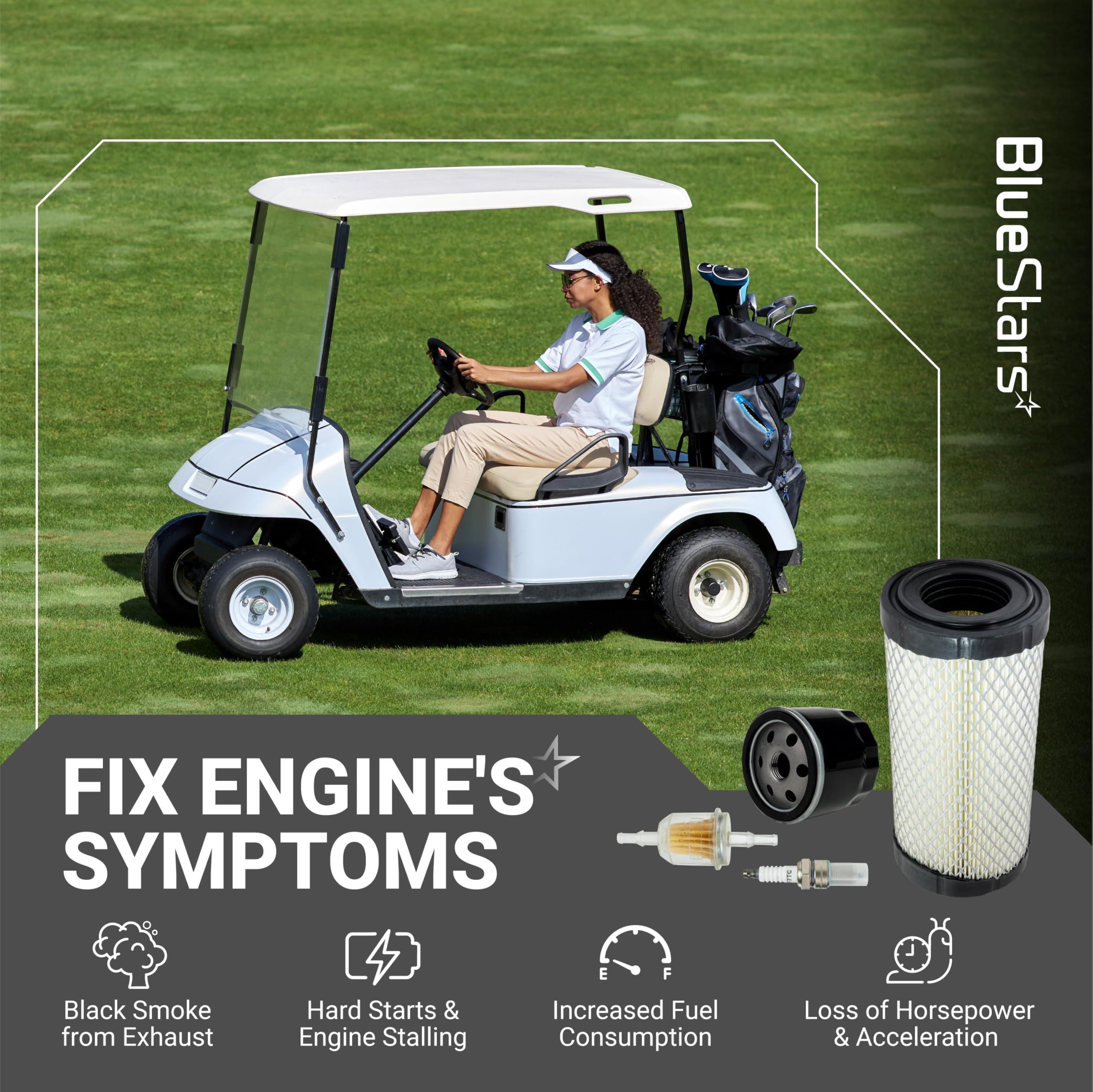 28463G01 Air Filter - EZGO Tune Up Kit E-Z-GO Gas 4-Cycle RXV TXT Medalist Workhorse MPT ST Cushman Hauler - Fits Club Car Precedent Carryall - Includes Spark Plug Fuel Filter Oil Filter image 5