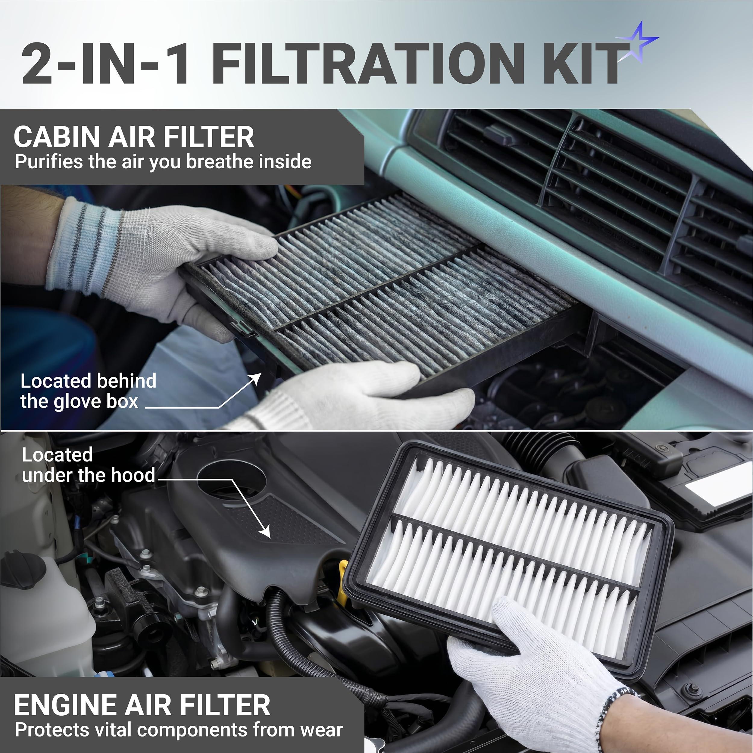 Engine & Cabin Air Filter Kit for Mazda 3 2019-2025, CX-30 2020-2025, Select CX-50 2023-2025 - Includes PAJ8-13-3A0A Engine Air Filter and BDGF-61-J6X Cabin Air Filter image 3