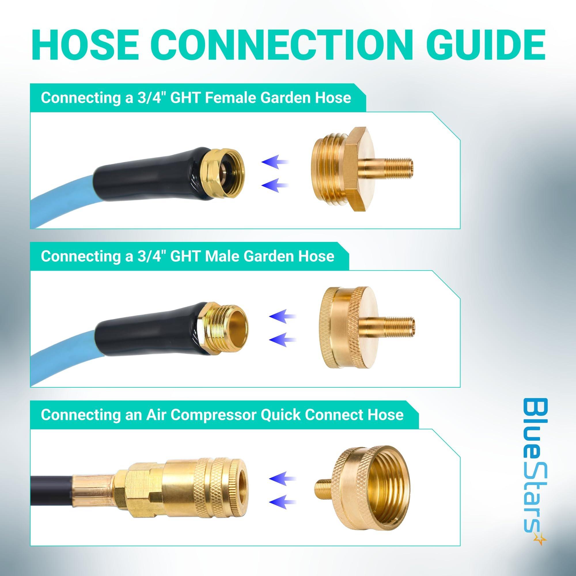 RV Winterizing Blow Out Adapter, 3/4 GHT Brass Schrader Valve | Schrader Valve to 3/4 Garden Hose, Water Line Blow Out Adapter Fitting with Tire Inflation Valve for Camper Travel Trailer image 7