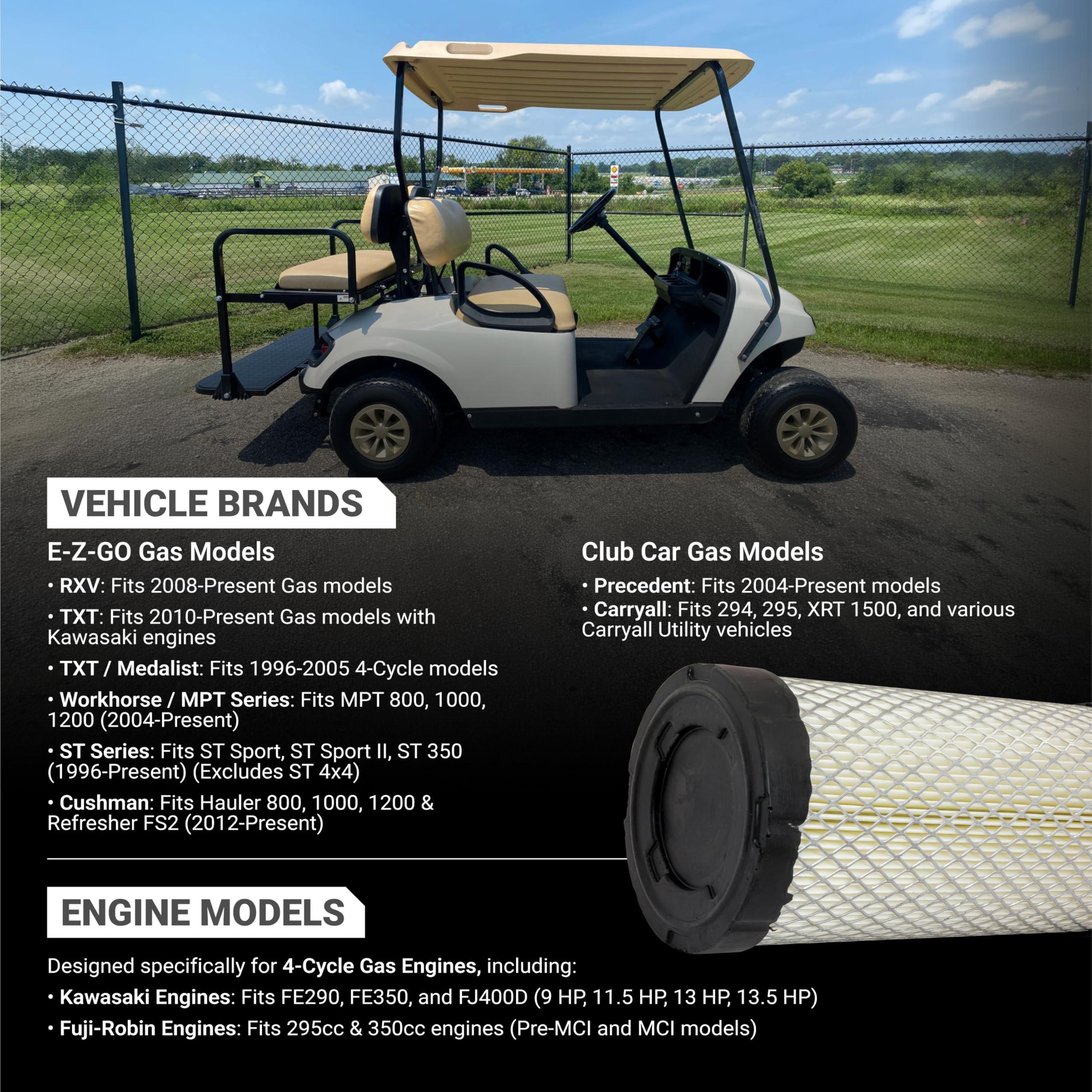 28463G01 Air Filter - EZGO Tune Up Kit E-Z-GO Gas 4-Cycle RXV TXT Medalist Workhorse MPT ST Cushman Hauler - Fits Club Car Precedent Carryall - Includes Spark Plug Fuel Filter Oil Filter image 3