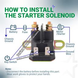 175566 Ignition Switch 7 Terminals 2 Keys & AM138068 Starter Solenoid - Compatible with John Deere L100 L105 L110 L120 - Replaces GY20074 925-1741 94762 175566 175442 725-04439 725-04439B thumbnail 11