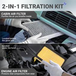 WP10322 Cabin Air Filter + CA12289 Engine Air Filter Kit - Fits for Toyota Camry Hybrid RAV4 Hybrid Highlander Hybrid Sienna Venza Corolla Cross Lexus ES300h RX350h NX350h thumbnail 3