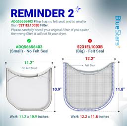 Ultra Durable ADQ56656403 Lint Filter Replacement for LG Dryers and WashTowers - 11.2" x 10.9" Lint Filter Trap Screen Strainer Replaces 4960837 AP7012980 PS16546780 with Cleaning Brush thumbnail 3