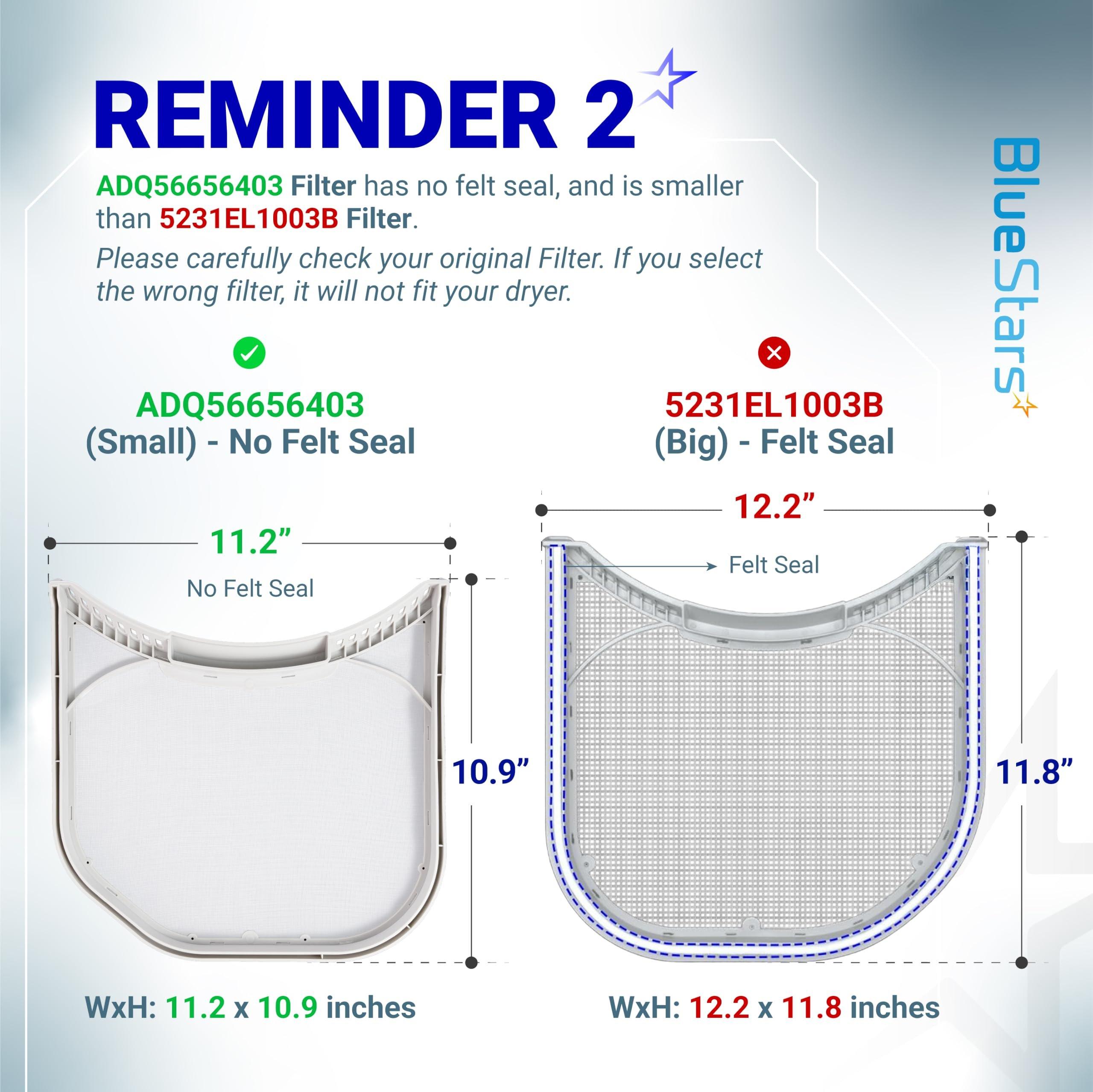 Ultra Durable ADQ56656403 Lint Filter Replacement for LG Dryers and WashTowers - 11.2" x 10.9" Lint Filter Trap Screen Strainer Replaces 4960837 AP7012980 PS16546780 with Cleaning Brush image 3