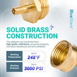 RV Winterizing Blow Out Adapter, 3/4 GHT Brass Schrader Valve | Schrader Valve to 3/4 Garden Hose, Water Line Blow Out Adapter Fitting with Tire Inflation Valve for Camper Travel Trailer thumbnail 4