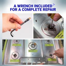 GRLP4 LP Gas Conversion Kit, Natural Gas to Propane Conversion Kit with 12 Brass Orifices and Wrench – Compatible with Frigidaire Kenmore Electrolux Range/Cooktop/Stove with Instruction thumbnail 3