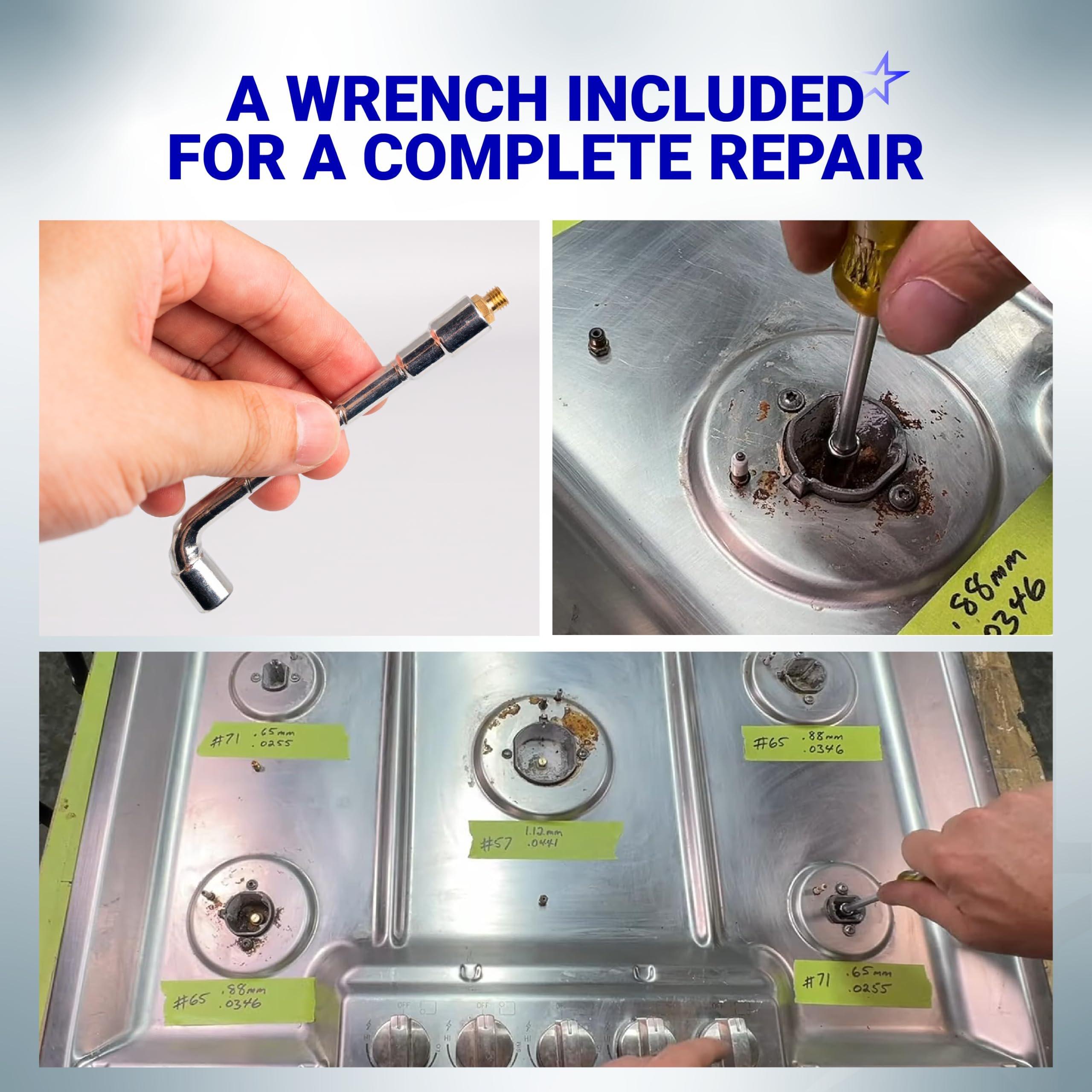 GRLP4 LP Gas Conversion Kit, Natural Gas to Propane Conversion Kit with 12 Brass Orifices and Wrench – Compatible with Frigidaire Kenmore Electrolux Range/Cooktop/Stove with Instruction image 3