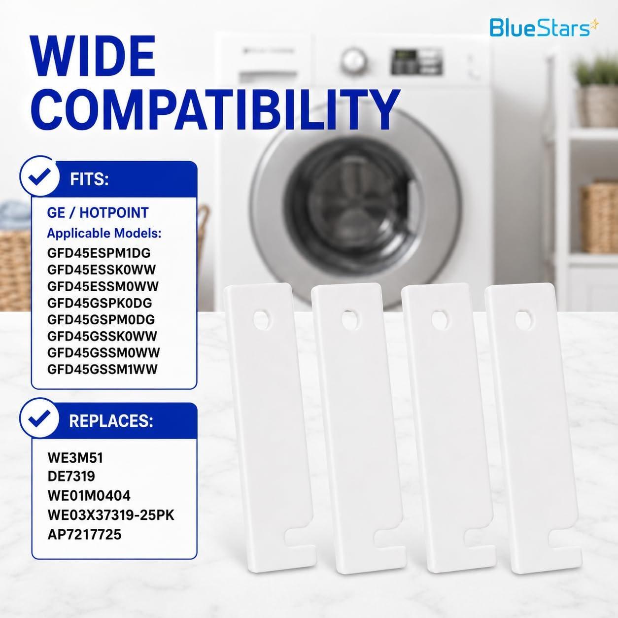 WE03X37319 Clothes Dryer Tumbler Front Glide Bearing Kit for Whirlpool Maytag Dryers Replacement - Replace 306508VP AP4037304 PS1804752 312941 (4-Pack) image 2