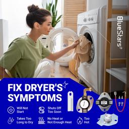 3387134 Cycling Thermostat 3392519 Dryer Thermal Fuse 3977393 Thermal Cut-off Switch 3977767 High-limit and Wire Thermostat Kit - Compatible with Whirlpool Kenmore Maytag Dryers thumbnail 7