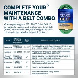 532196853 Drive Belt - for Husqvarna Poulan Jonsered Dixon Walk-Behind Mowers - Replaces 196853 426609 532426609 590000501 583432701 | Aramid Cord | 32.38" thumbnail 7