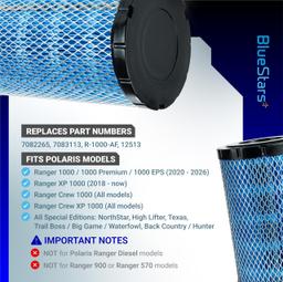 7082265 Air Filter for Polaris Ranger 1000 & XP 1000 (2018-2026) - Replacement Engine Air Filter Fits Ranger Crew XP 1000 NorthStar Premium - Replaces 7083113 thumbnail 3