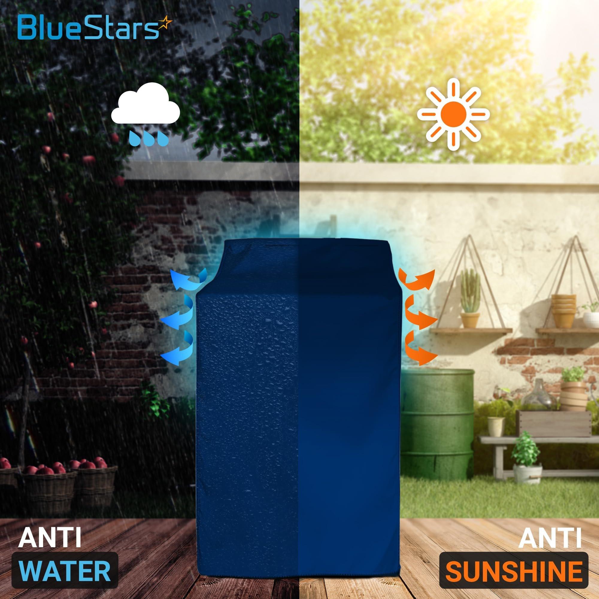 BlueStars 2PCS Washing Machine Covers For Top-load - Premium Outdoor Protection For Most Washer Dryer Cover - W29”x D28”x H43” (Blue) image 2