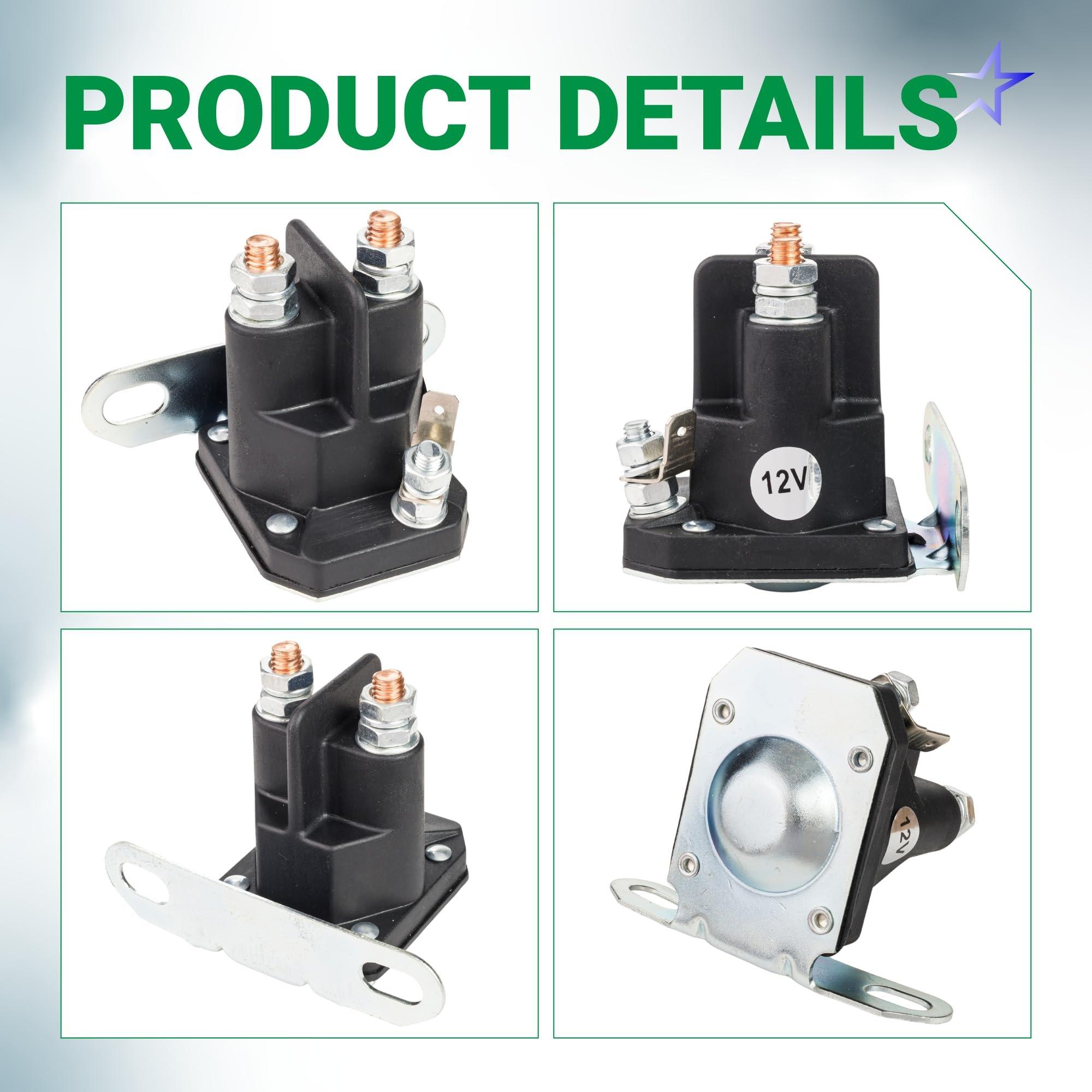 030817 Starter Solenoid 12V 3 Terminals for Hustler Raptor SD SDX Flip-Up FasTrak Zero Turn Lawn Mowers - Solenoid Relay w/ 1 Hole Bracket Replaces Trombetta 8321211210 832-1211-210 image 6