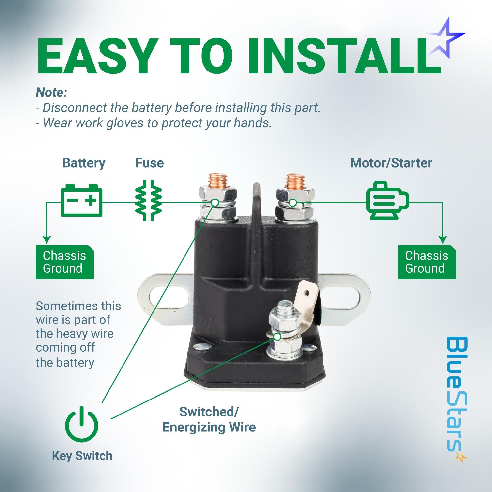 030817 Starter Solenoid 12V 3 Terminals for Hustler Raptor SD SDX Flip-Up FasTrak Zero Turn Lawn Mowers - Solenoid Relay w/ 1 Hole Bracket Replaces Trombetta 8321211210 832-1211-210 image 5
