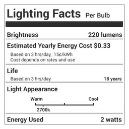 BlueStars E17 T7 LED Bulb 2W 120V (25W Equivalent), 2700K Warm White, 220lm for Microwave Oven, Range Hood, Refrigerator, Appliance Replacement Bulbs - 3 Packs thumbnail 8