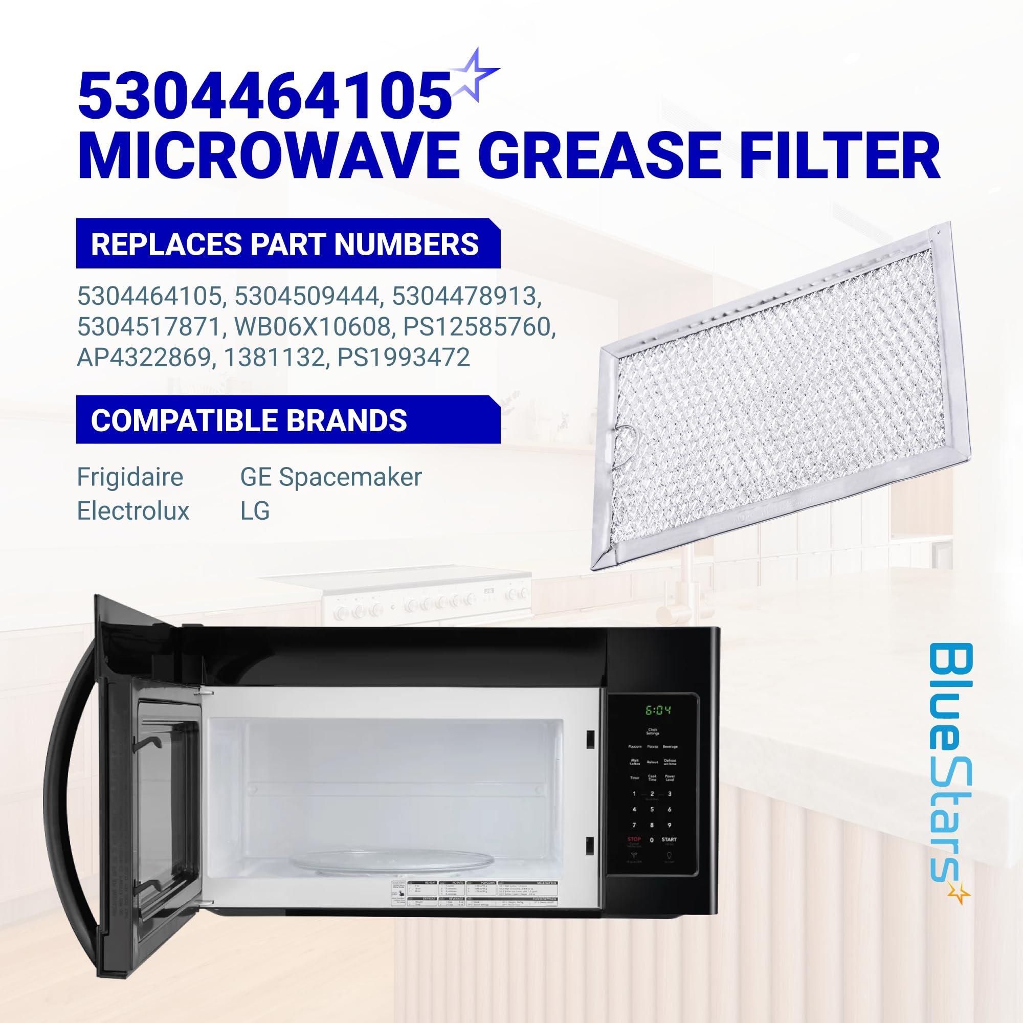WB06X10608 5304464105 Microwave Grease Filter 5 x 7-5/8 inch Replacement - Compatible with Frigi.daire GE Microwaves - Replaces 5304478913 5304517871 PS12585760 - 2-Pack image 2