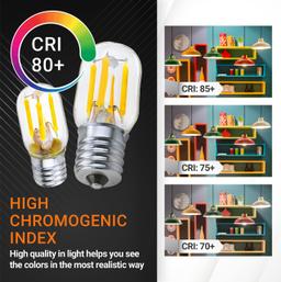 BlueStars E17 T7 LED Bulb 2W 120V (25W Equivalent), 2700K Warm White, 220lm for Microwave Oven, Range Hood, Refrigerator, Appliance Replacement Bulbs - 3 Packs thumbnail 4