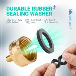 RV Winterizing Blow Out Adapter, 3/4 GHT Brass Schrader Valve | Schrader Valve to 3/4 Garden Hose, Water Line Blow Out Adapter Fitting with Tire Inflation Valve for Camper Travel Trailer thumbnail 5