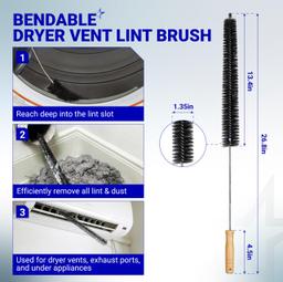 WE03X23881 Dryer Lint Filter Replacement for GE Hotpoint Dryers GTD42EASJ2WW GTD45EASJ2WS GTD33EASK0WW - Replaces PS11763056 4476390 Stainless Steel Screen with Cleaning Brushes thumbnail 2