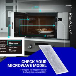 BlueStars Ultra Durable 3-Pack W10208631A Microwave Grease Filter Replacement 13x6in Aluminum Mesh Screen Grease Filter - Compatible with Whirlpool G.E Microwaves thumbnail 5