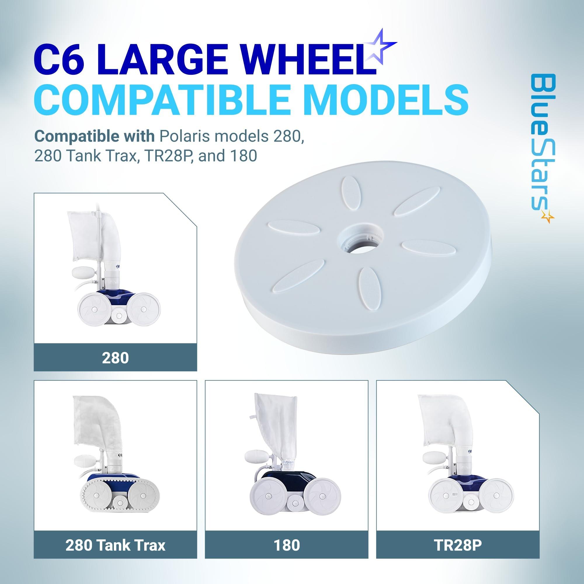 BlueStars C6/C-6 Large Wheel Replacement Parts – Compatible with Polaris 180 280 Tanktrax, VAC-Sweep 280 Pool Cleaners – Pack of 3 image 3