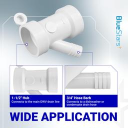 [NEW] BlueStars 212332 Condensate Drain Pipe 1-1/2" x 1-1/2" x 3/4" thumbnail 3