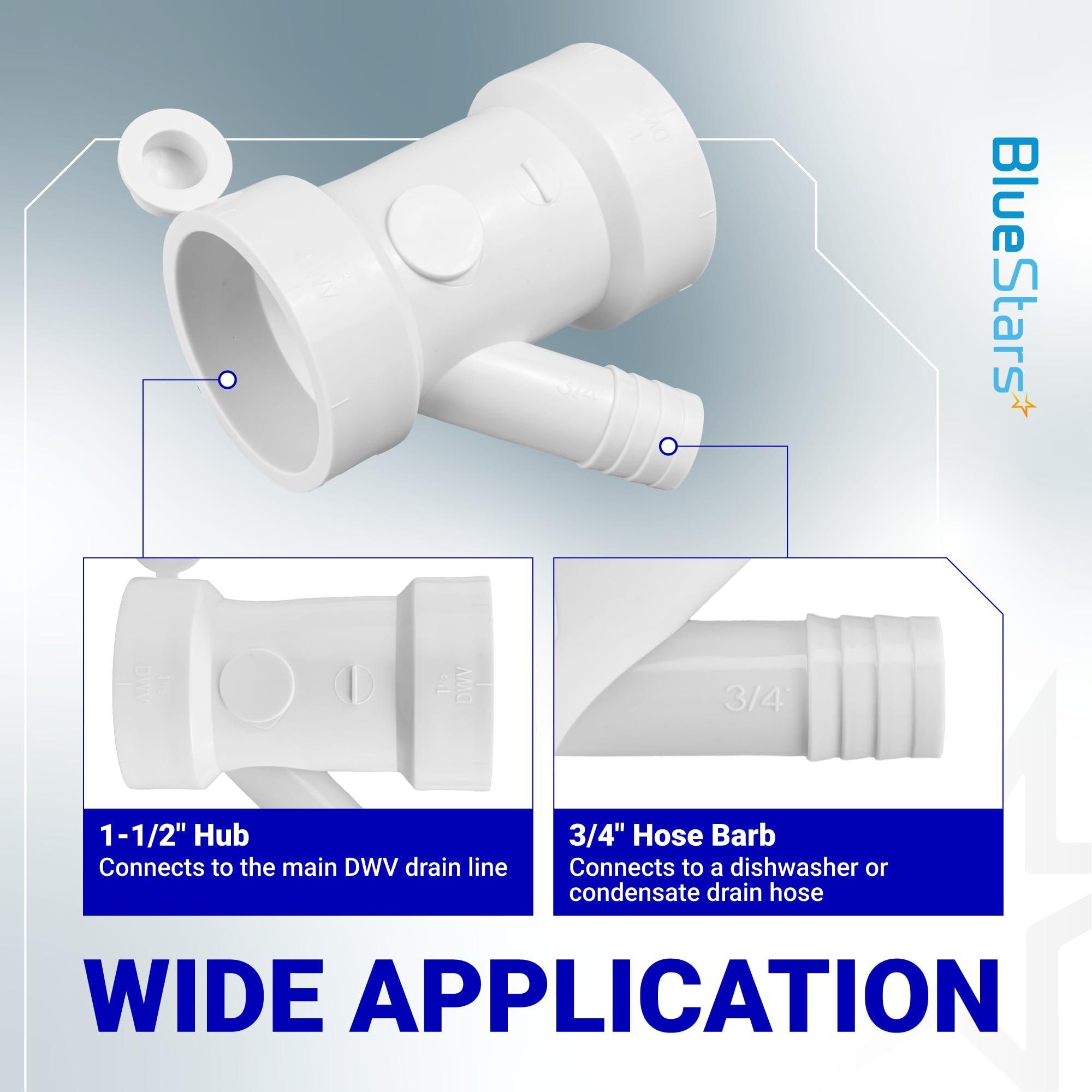 [NEW] BlueStars 212332 Condensate Drain Pipe 1-1/2" x 1-1/2" x 3/4" image 3