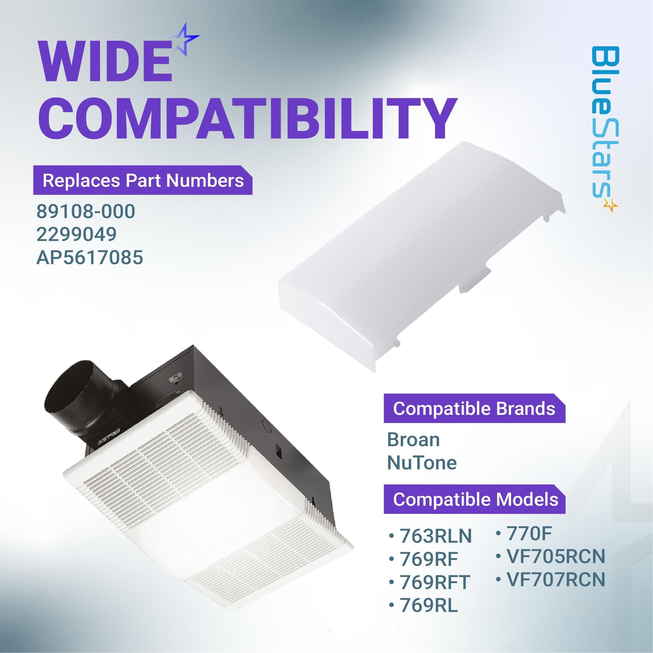 BlueStars 89108000 Bathroom Vent Fan Light Lens Cover – Fits Broan & NuTone 763RLN 769RF 770F VF705RCN VF707RCN – Replacement for 89108-000 AP5617085 image 4